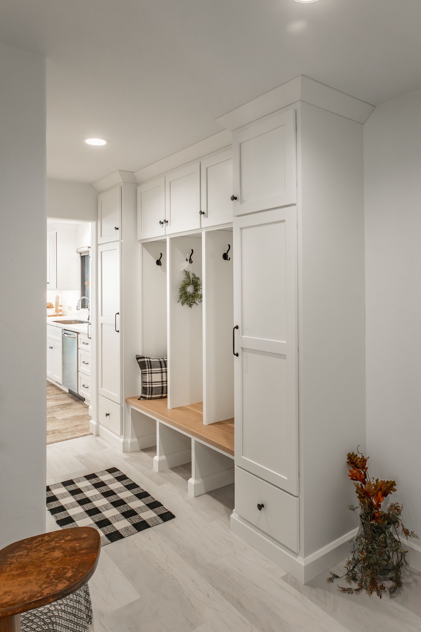 Beautiful mudroom designed for comfort and function